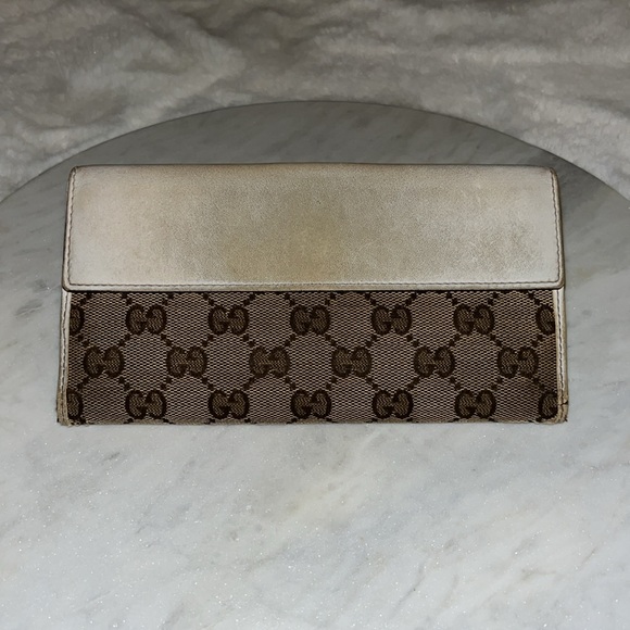 SOLD ❌❌❌GUCCI GG Pattern Canvas Leather Long Wallet - Picture 3 of 15